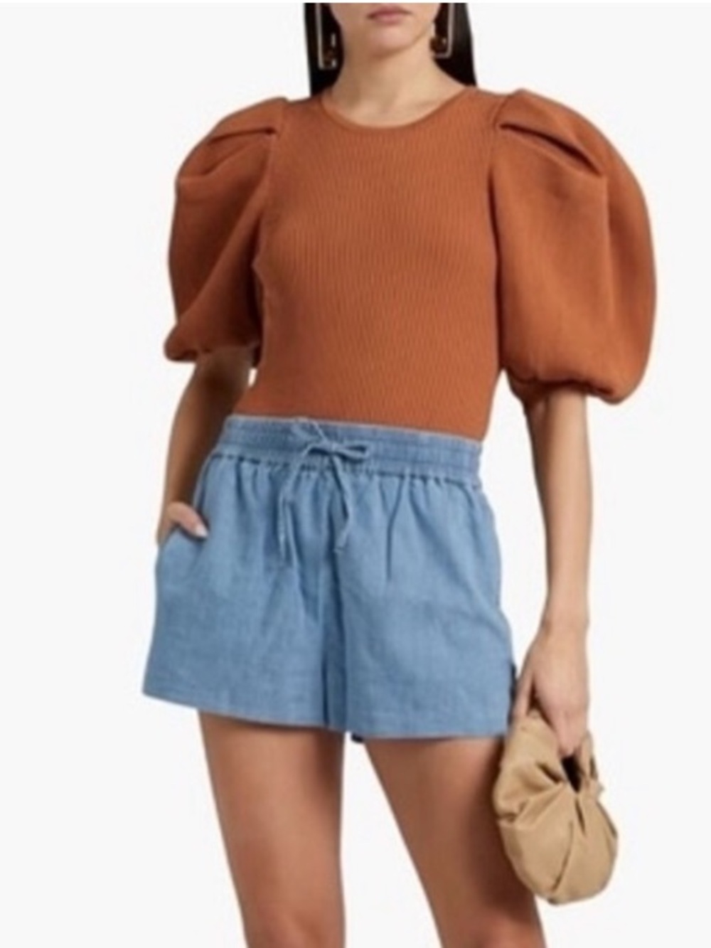 Alice + Olivia Whitney Drawstring Chambray Shorts 💙💙